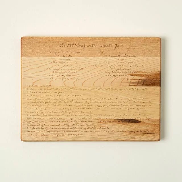 Personalized Recipe Cutting Board