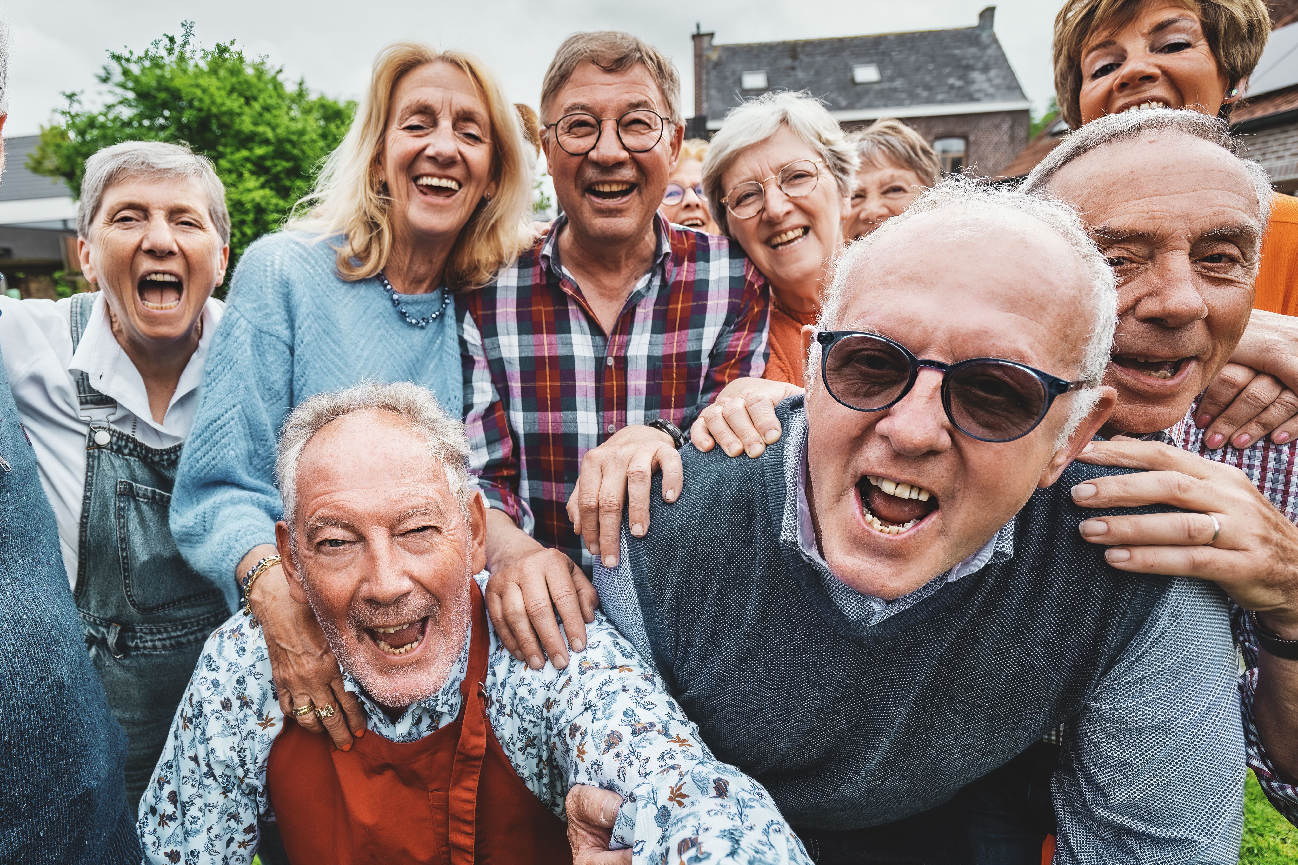 Group of seniors at retirement party