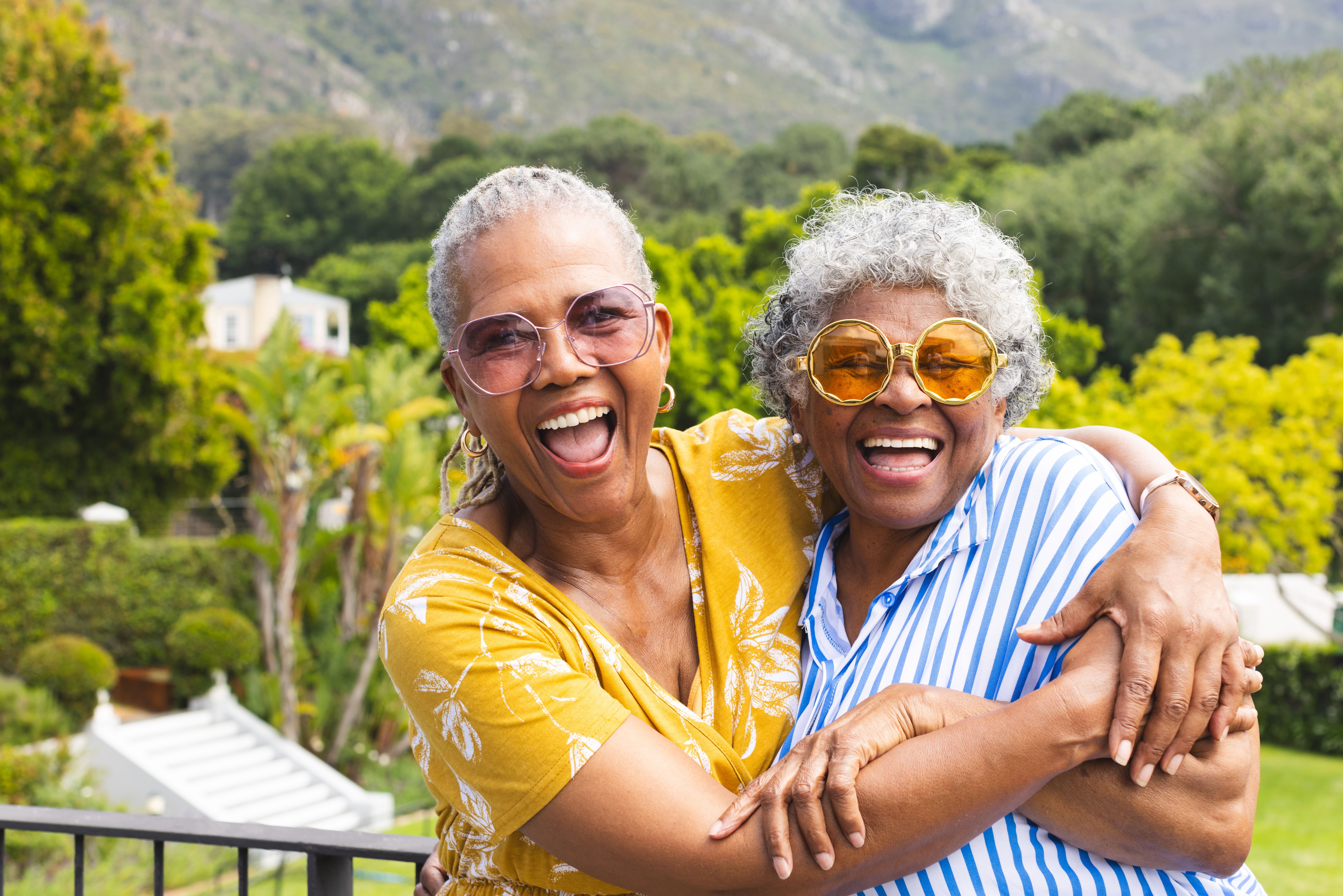 Two older women coworkers and friends